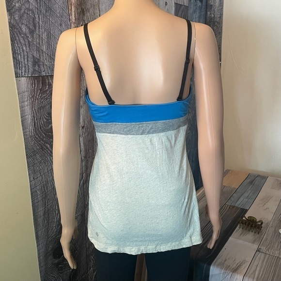 Lululemon Size 10 Blue Black & White Stripe Thin Strap lined Tank Top!  (EUC) - Picture 2 of 3